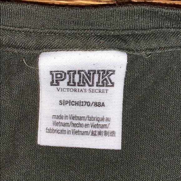 PINK victoria’s secret camo green t-shirt - Picture 3 of 3